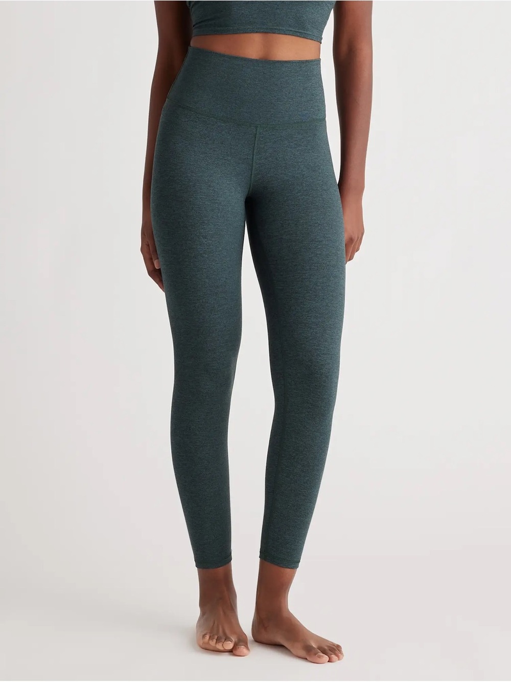 Quince Ultra-Soft High-Rise Leggings Heather Green Size S